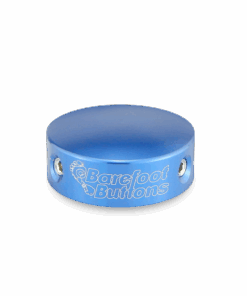 A blue button with the barefoot students logo on it.