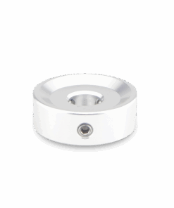 A white object with a hole in it.