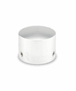 Barefoot Buttons V1 Tallboy Silver footswitch topper product photo hero shot.