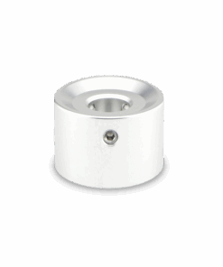 A white object with a hole in it.