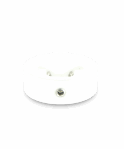 A white object with two holes in it.