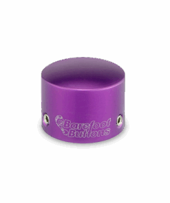 A purple round object with the words " barefoot studios ".