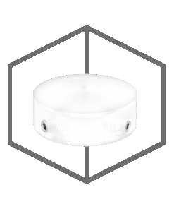 A white object with a black background and an image of it.