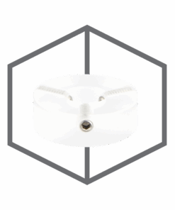 A white object with an arrow in the middle of it.