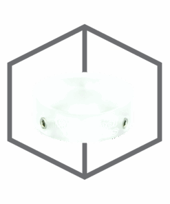 A white bowl sitting in front of an image.