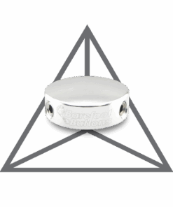 Barefoot Buttons V1 Mini Silver footswitch topper product photo hero shot.