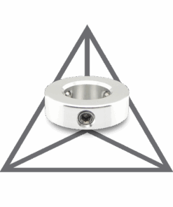 A silver ring sitting in front of an image.