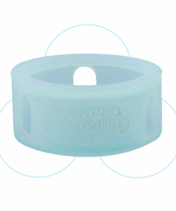 A white plastic ring with three circles around it.