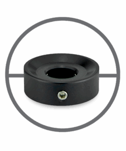 A black object with a hole in it.