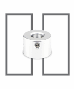 A silver object with two black lines in the background.