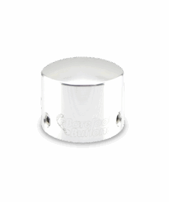 A silver object is shown on the black background.