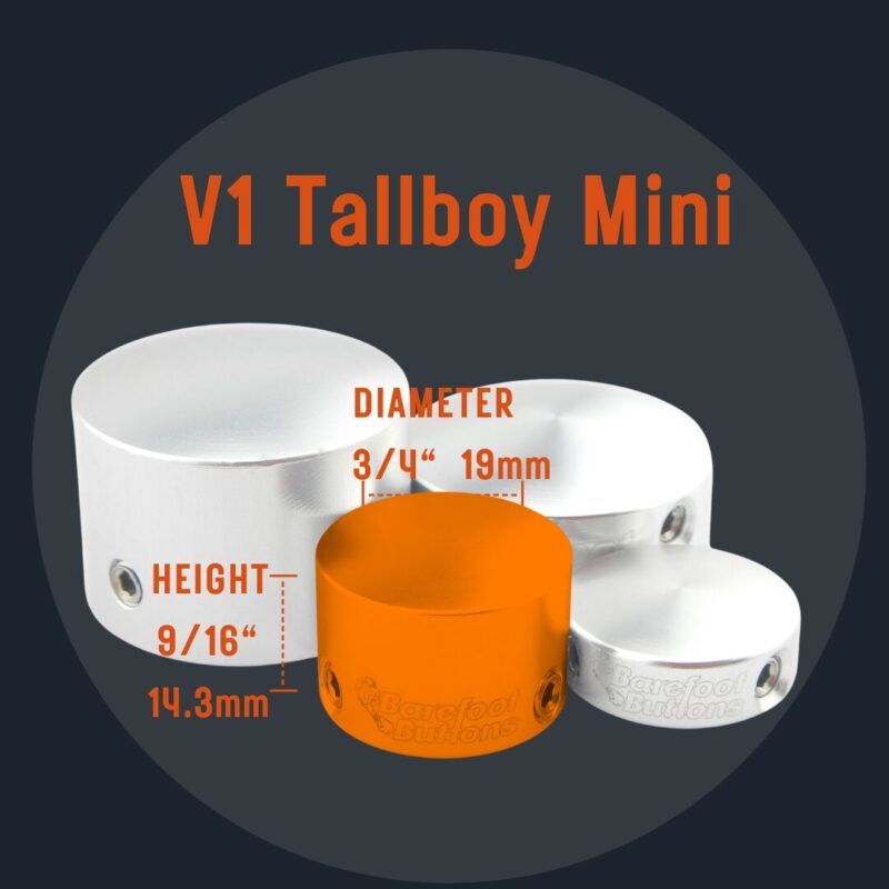 A picture of the size and shape of the v 1 tallboy mini.