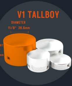 A picture of the different sizes and colors of the v 1 tallboy.