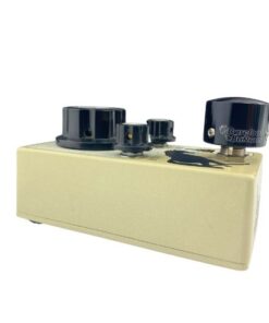 Barefoot Buttons V1 Tallboy Black footswitch topper installed on an angled guitar effects pedal switch